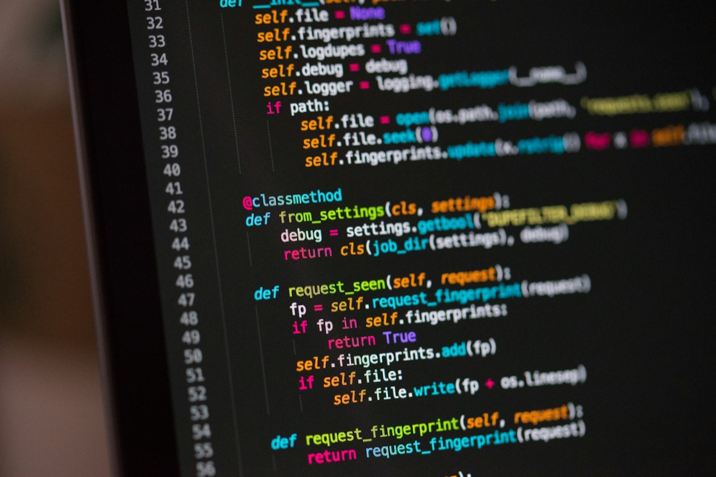 Écran affichant du code source